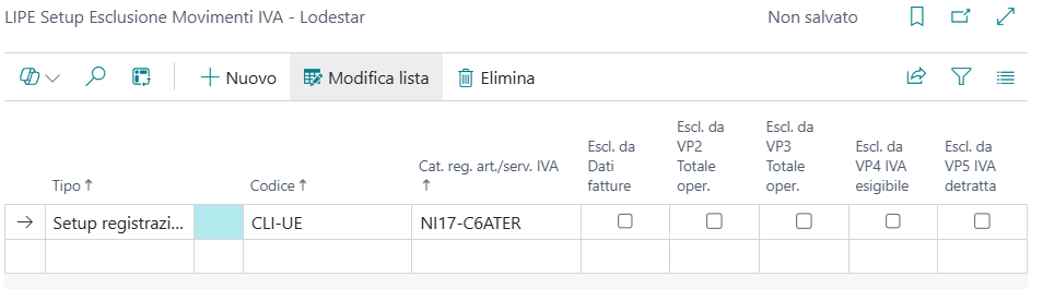 Up Sclusione Movimenti IVA